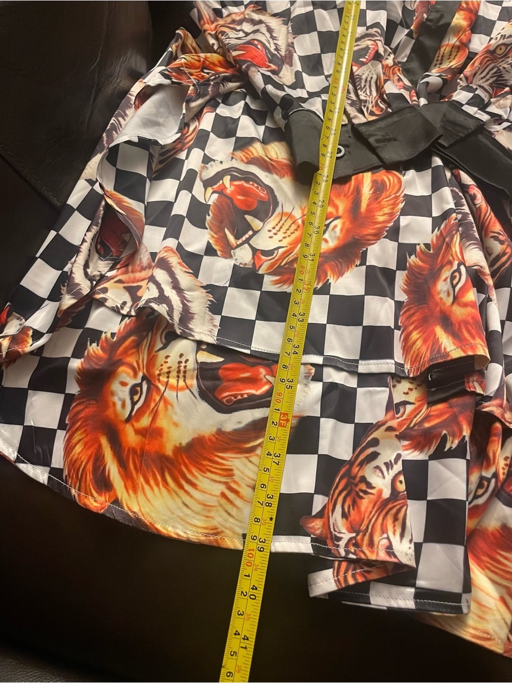 NWT Dressed in Lala Lions Tigers & Check Oh My Satin Set L/XL - Oversized - Picture 4 of 11